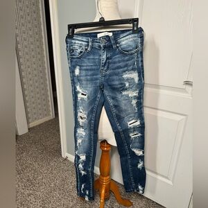 Kancan Distressed skinny Blue Jeans in size 1/24